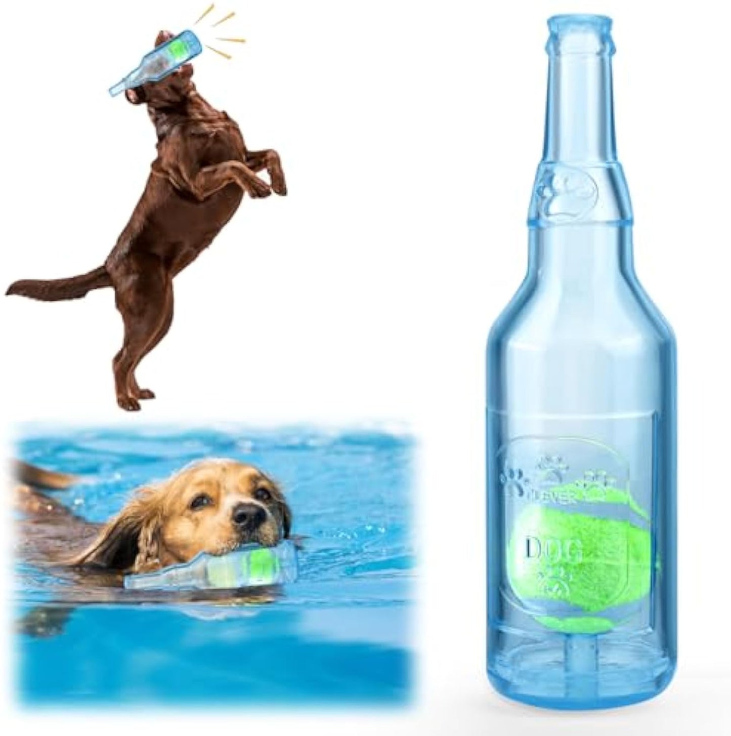Water Bottle Squeaky Indestructible Dog Toys For Aggressive Chewers