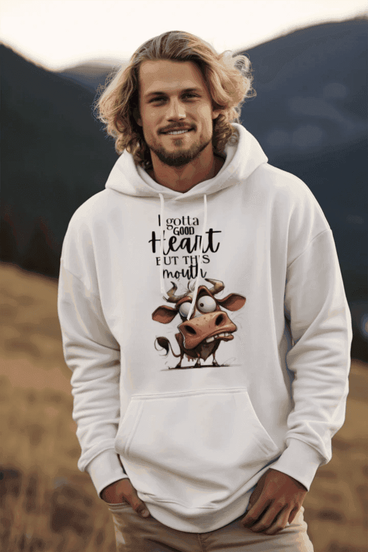 Funny Cow Hoodie - Good Heart But This Mouth Sweatshirt - Purrfect Pet Haven