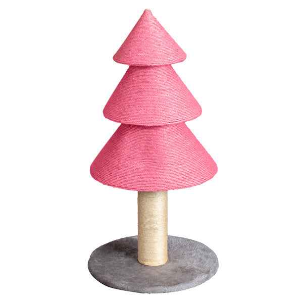 Christmas Tree Cat Scratcher - 31.5" Sisal Post in Pink