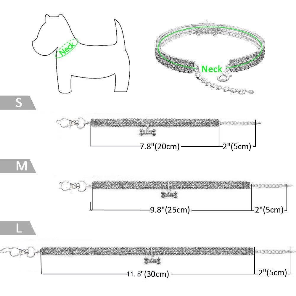 Diamond Mixed Color Dogs And Cats Necklace Ornament Pet Collar