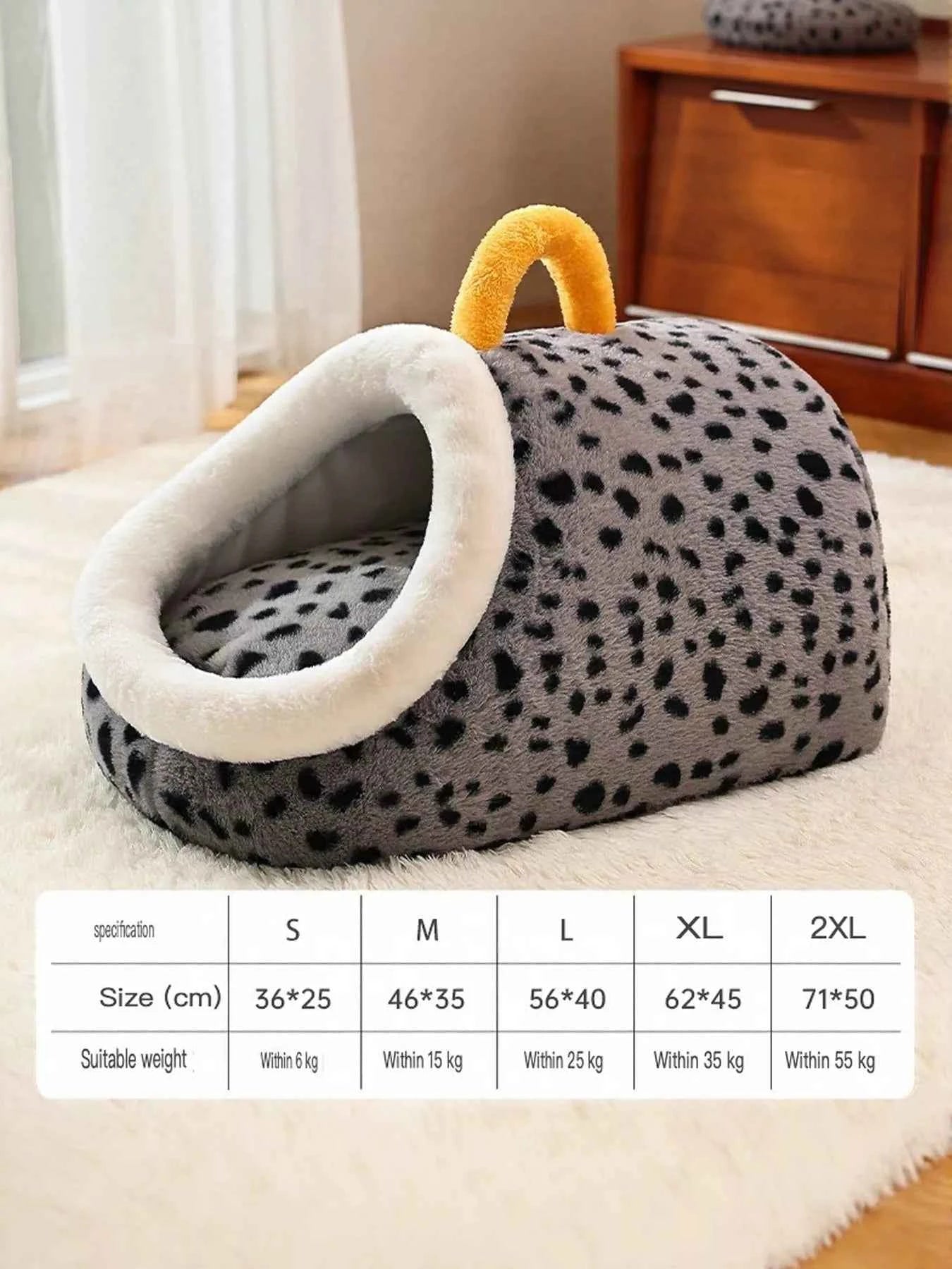 Cozy Polka Dot Pet Nest with Handle