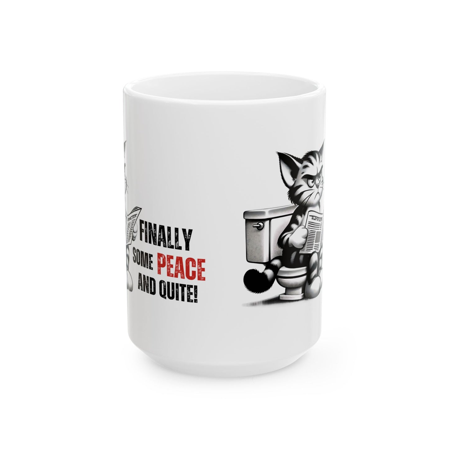 Funny Cat Ceramic Mug – "Finally Some Peace and Quiet!" – Perfect Gift for Cat Lovers | Purrfect Pet Haven