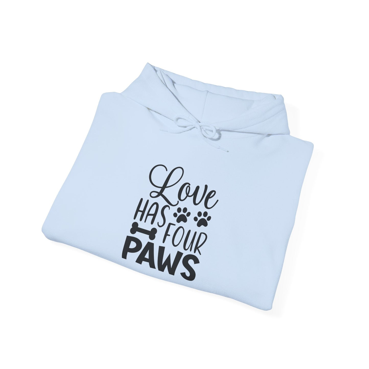 Love Has Four Paws Hoodie – Cozy Unisex Sweatshirt for Pet Lovers | Purrfect Pet Haven