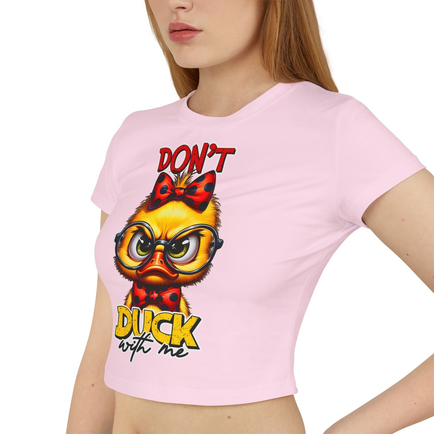 Funny Duck Graphic Women's Baby Tee - Don't Duck with Me | Purrfect Pet Haven