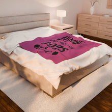 Cozy Pet Lover's Blanket - "Home is Wherever My Dogs Are" - Velveteen Plush