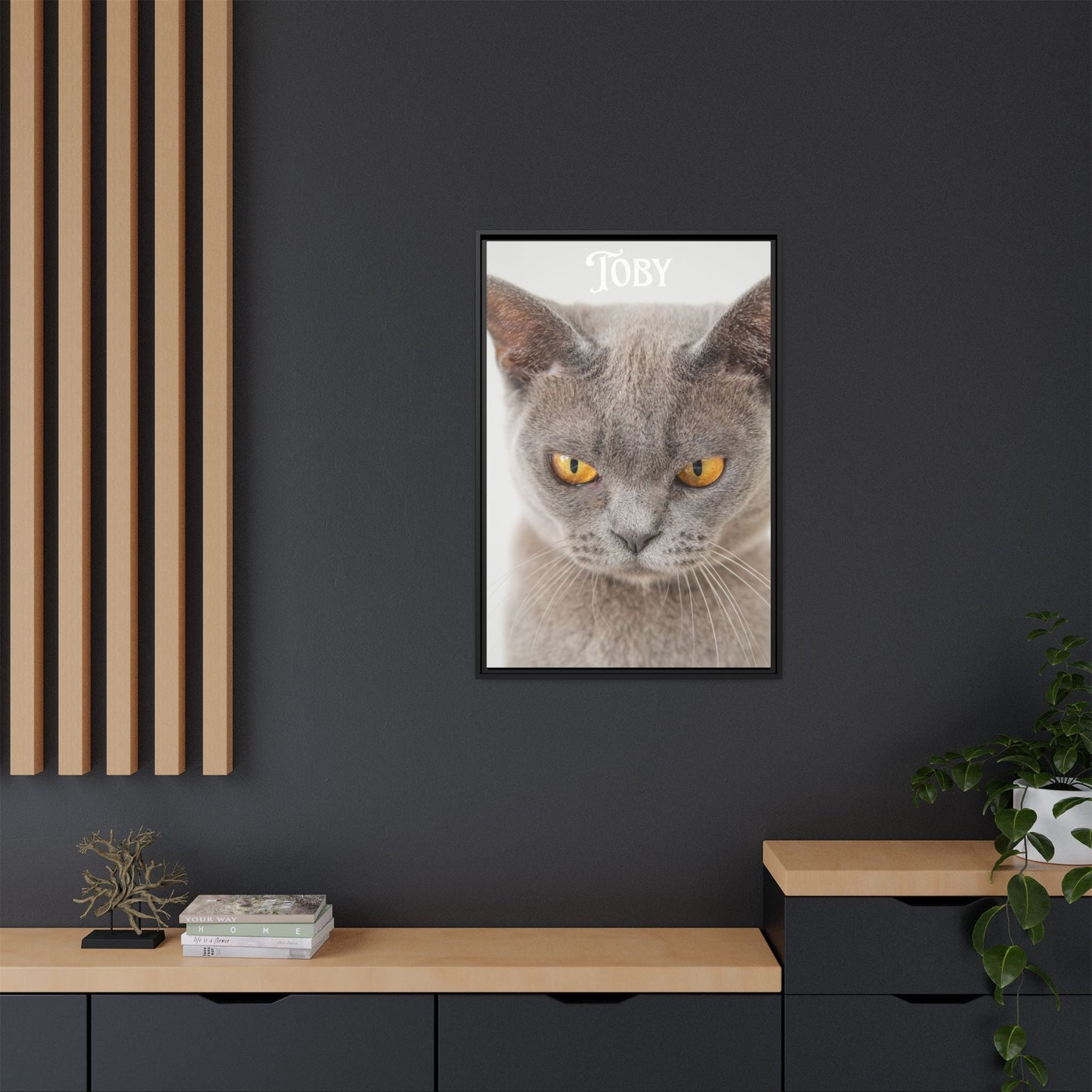 Personalized Photo Wall Art - Framed Matte Canvas Print for Pet Lovers - Customizable Name Print | Purrfect Pet Haven