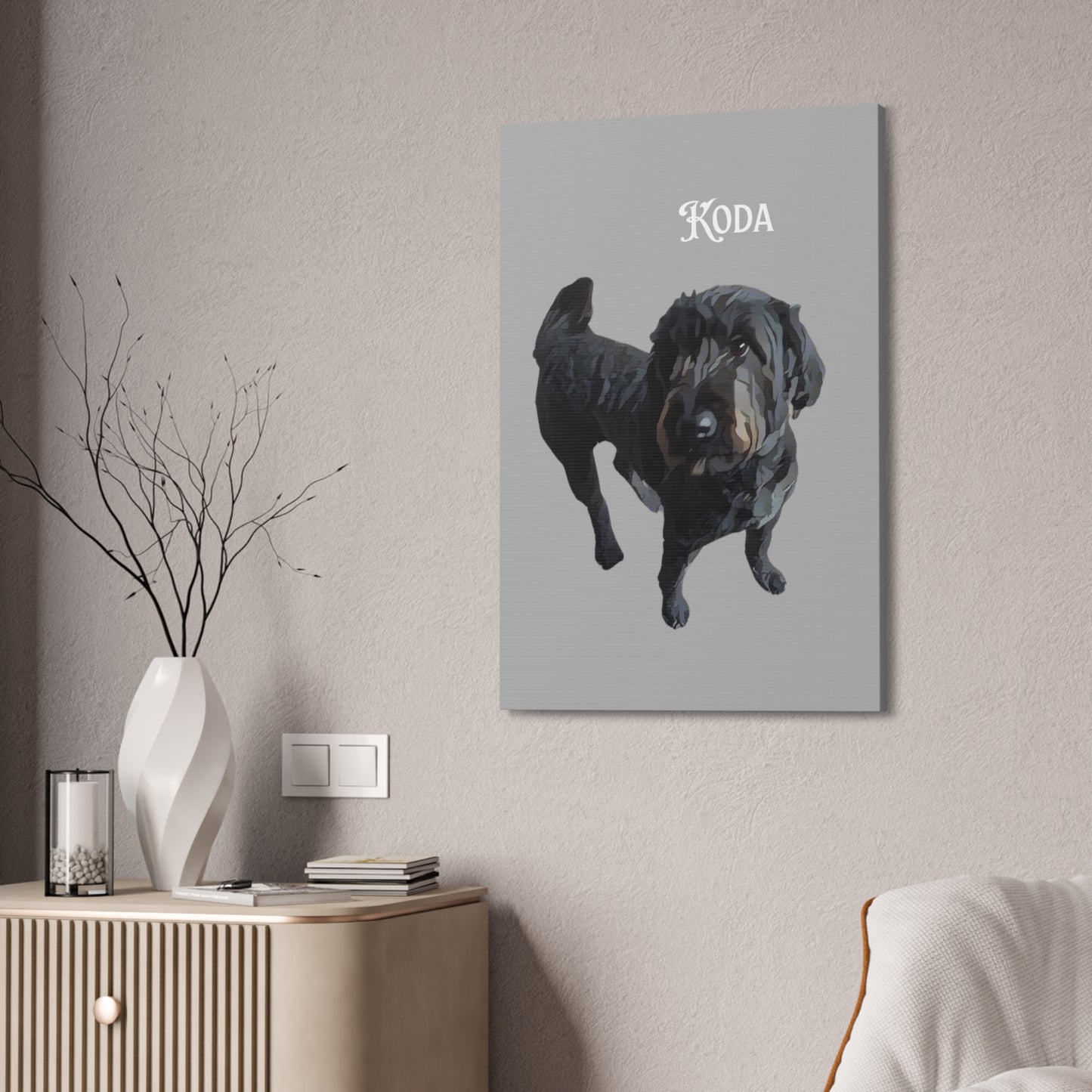 PAW-sonalized Light Grey Canvas Print | Upload Photo~Choose size | Purrfect Pet Haven