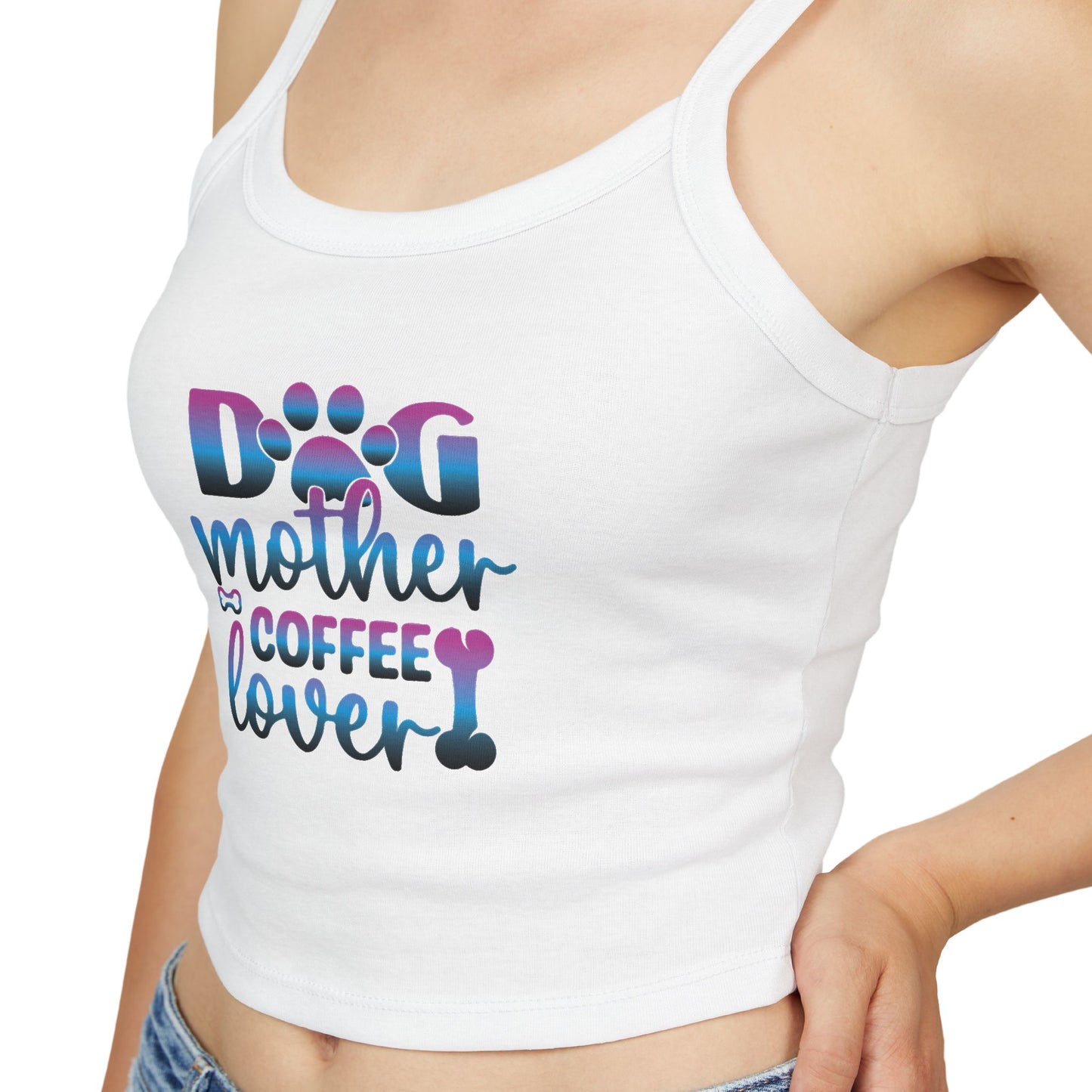 Dog Mother Coffee Lover Spaghetti Strap Tank Top