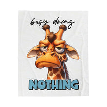 Funny Giraffe Plush Blanket - 'Busy Doing Nothing'