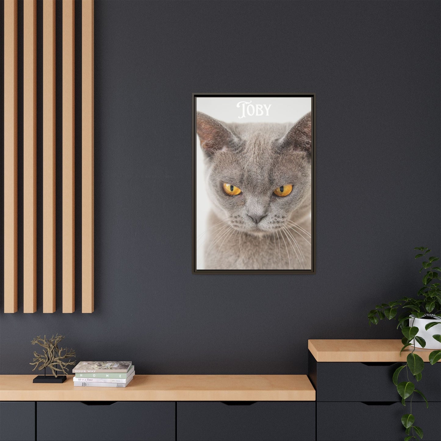 Personalized Photo Wall Art - Framed Matte Canvas Print for Pet Lovers - Customizable Name Print | Purrfect Pet Haven