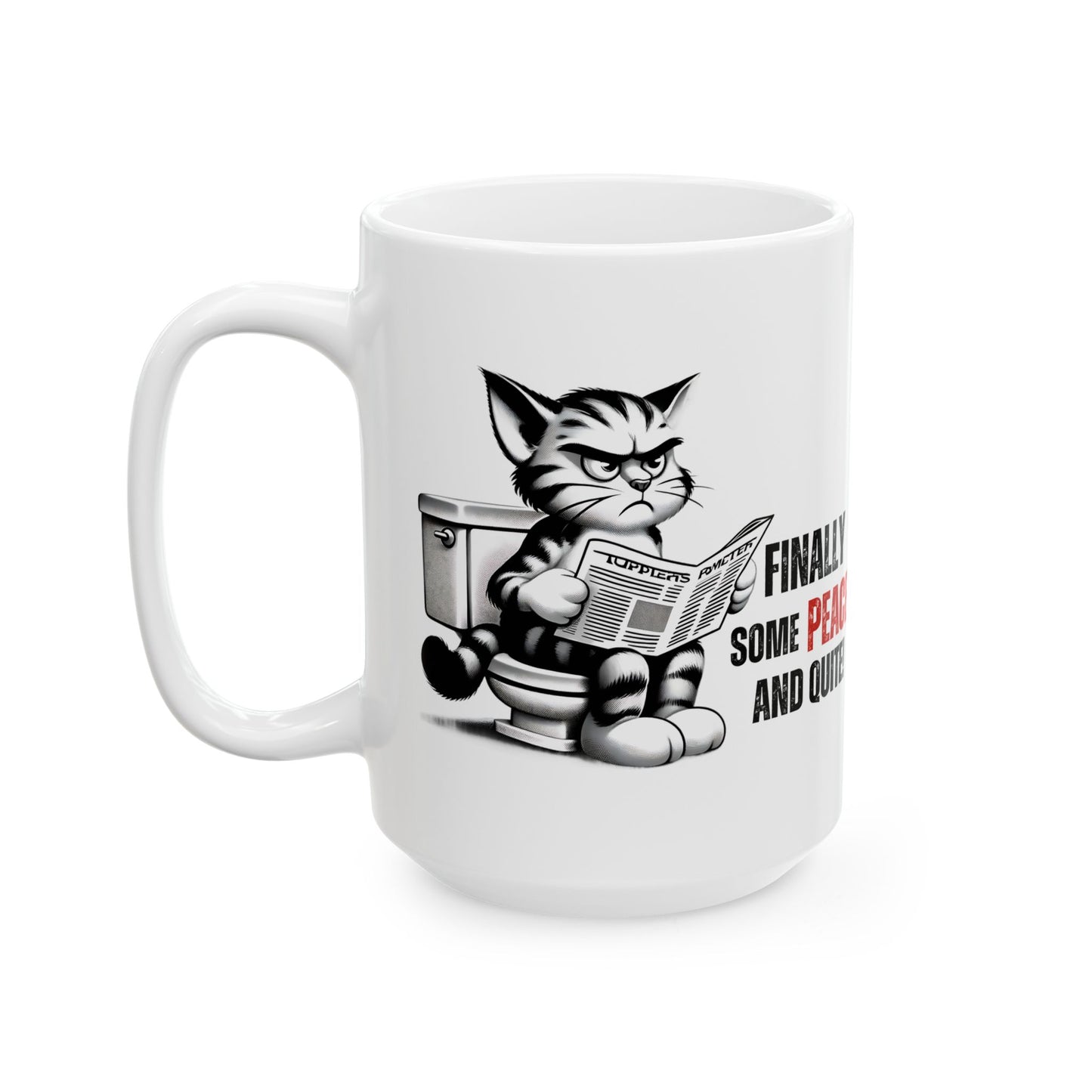 Funny Cat Ceramic Mug – "Finally Some Peace and Quiet!" – Perfect Gift for Cat Lovers | Purrfect Pet Haven