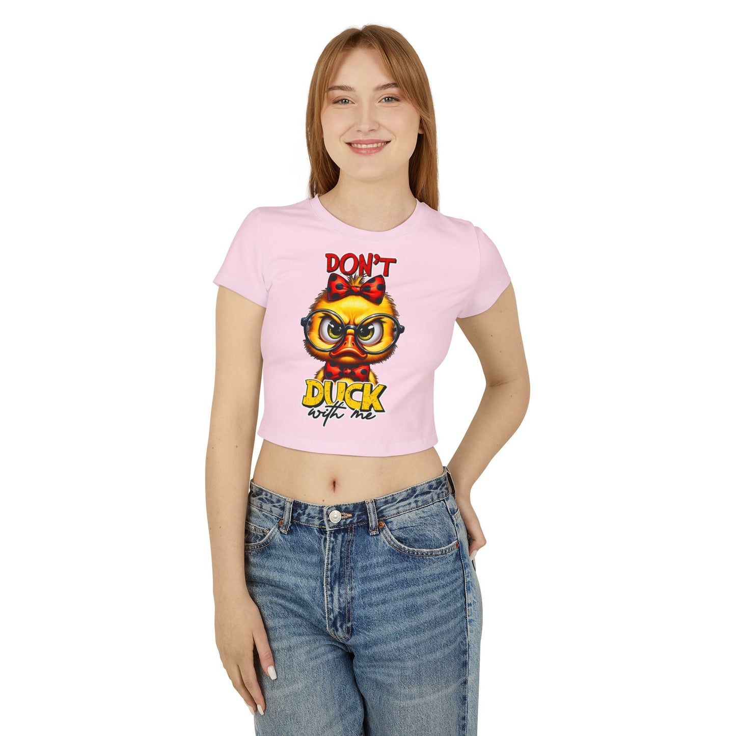 Funny Duck Graphic Women's Baby Tee - Don't Duck with Me | Purrfect Pet Haven