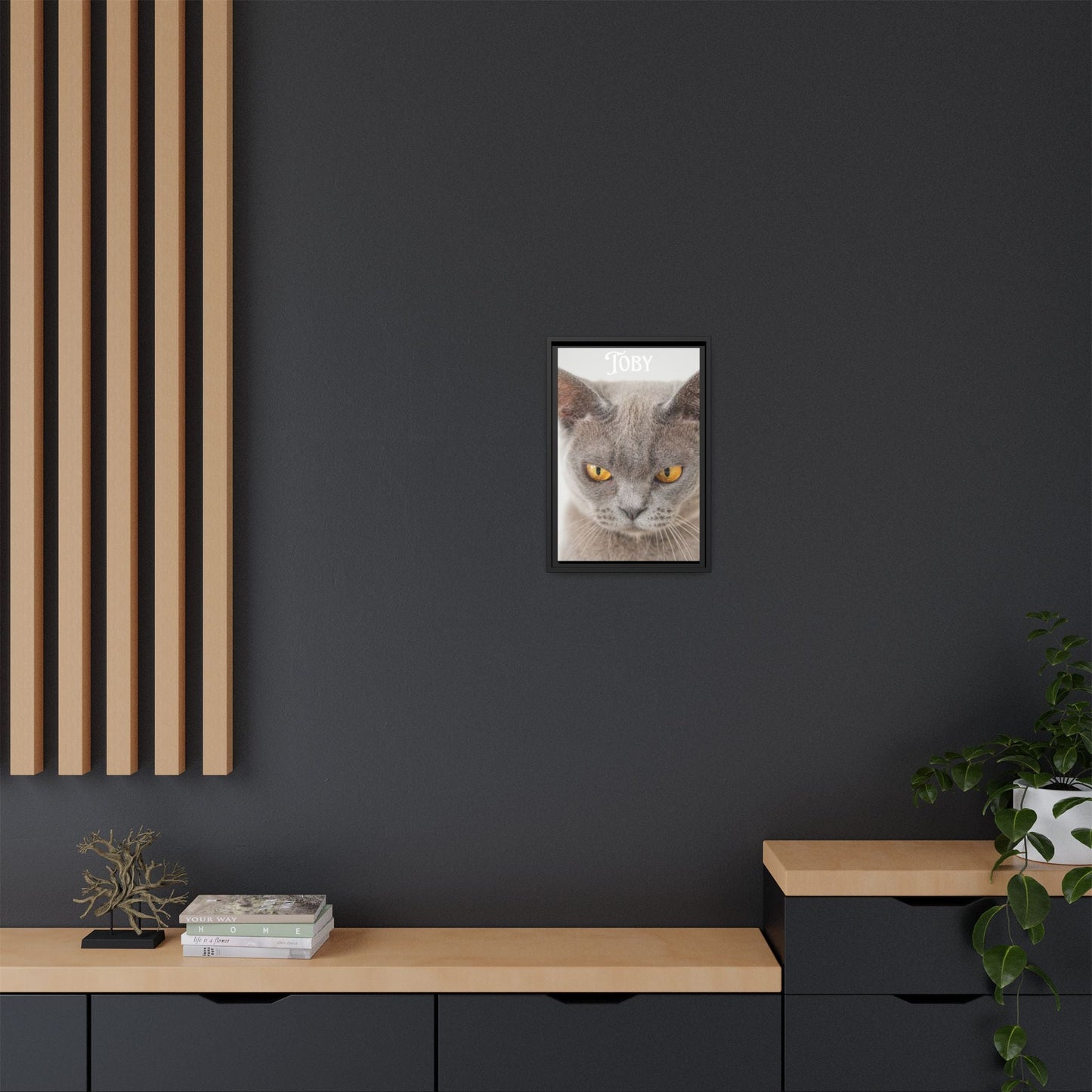 Personalized Photo Wall Art - Framed Matte Canvas Print for Pet Lovers - Customizable Name Print | Purrfect Pet Haven