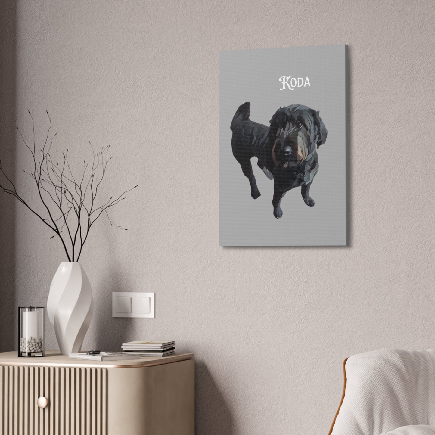 PAW-sonalized Light Grey Canvas Print | Upload Photo~Choose size | Purrfect Pet Haven