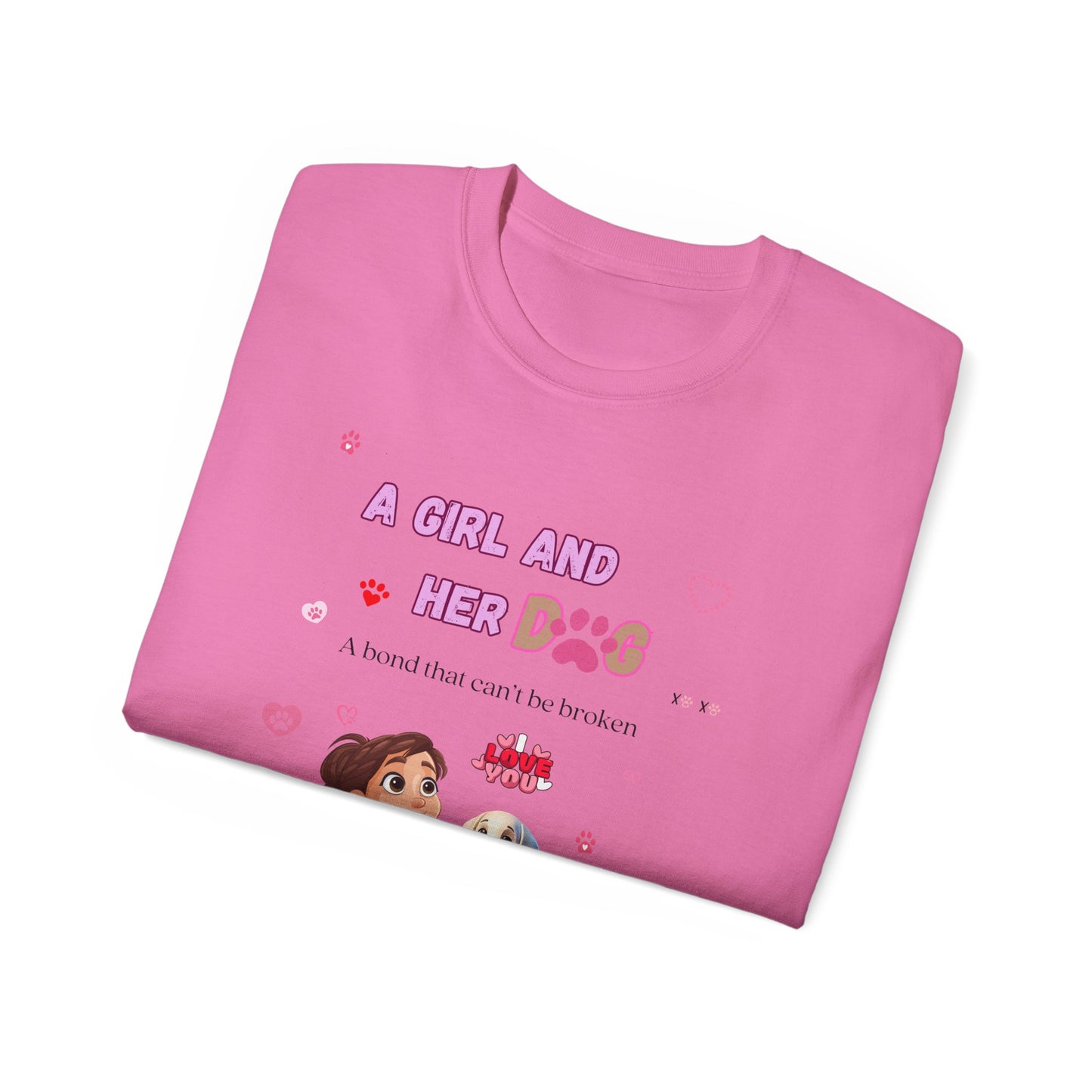 Girl and Her Dog Unisex Tee | Cute Pet Lover Shirt | Personalized Gift | Purrfect Pet Haven