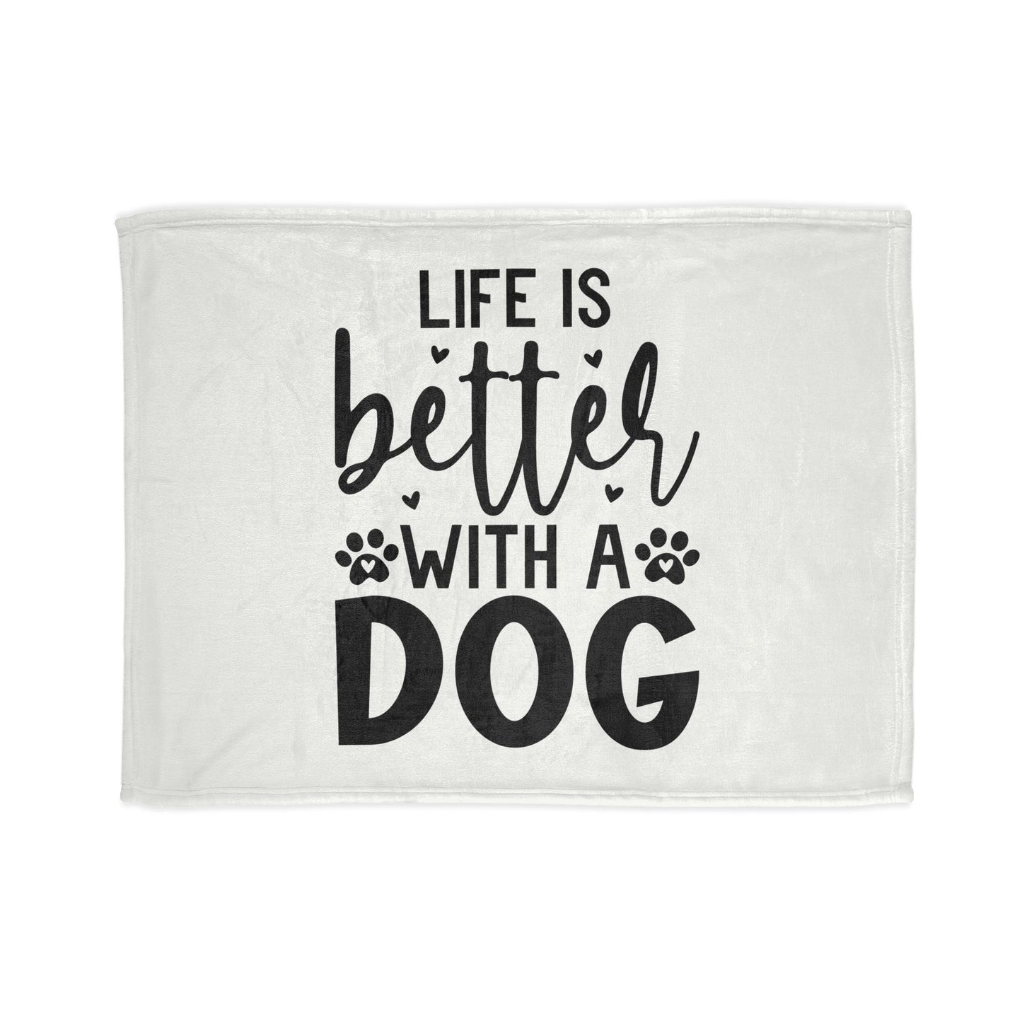 Dog Lover's Soft Polyester Blanket - 'Life is Better with a Dog'