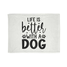 Dog Lover's Soft Polyester Blanket - 'Life is Better with a Dog'