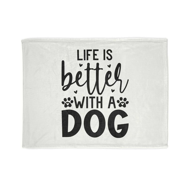 Dog Lover's Soft Polyester Blanket - 'Life is Better with a Dog'