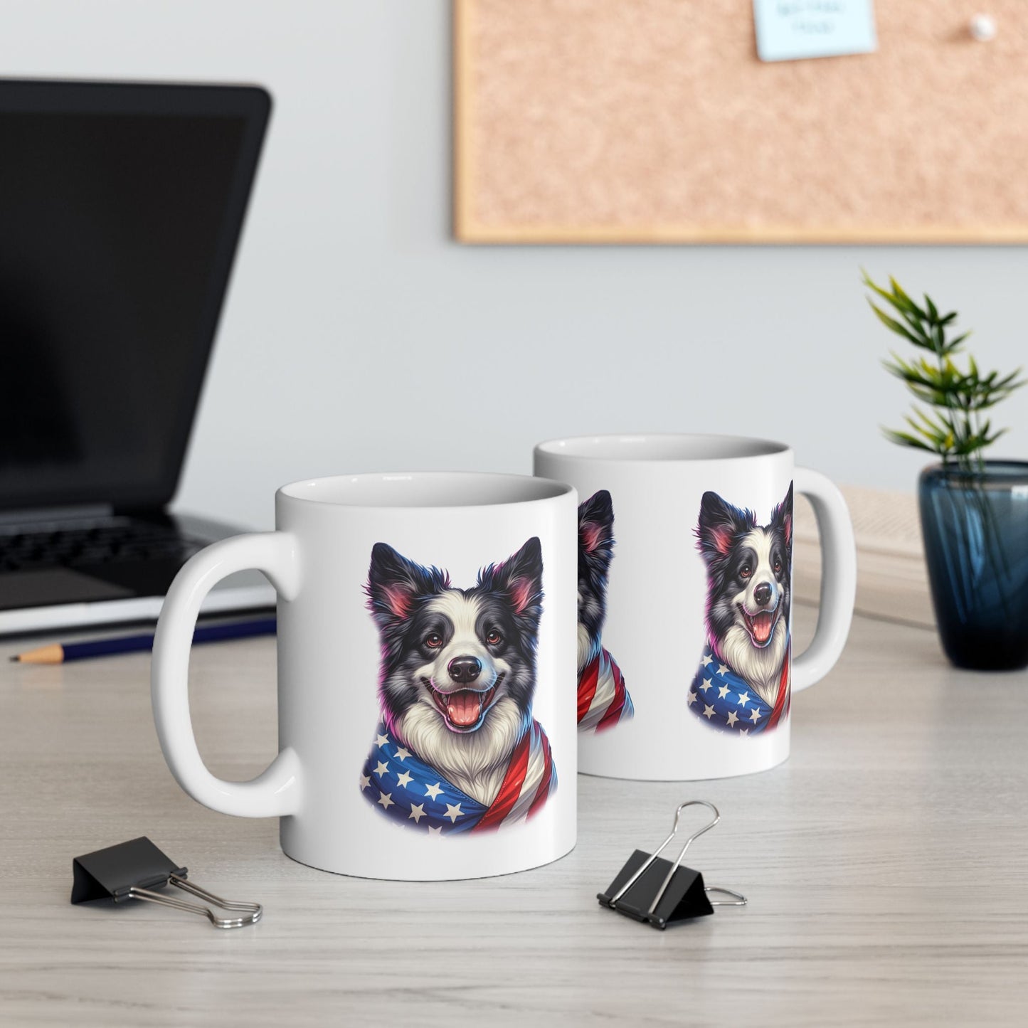 Border Collie Patriotic Dog Ceramic Mug - 11oz & 15oz | Purrfect Pet Haven