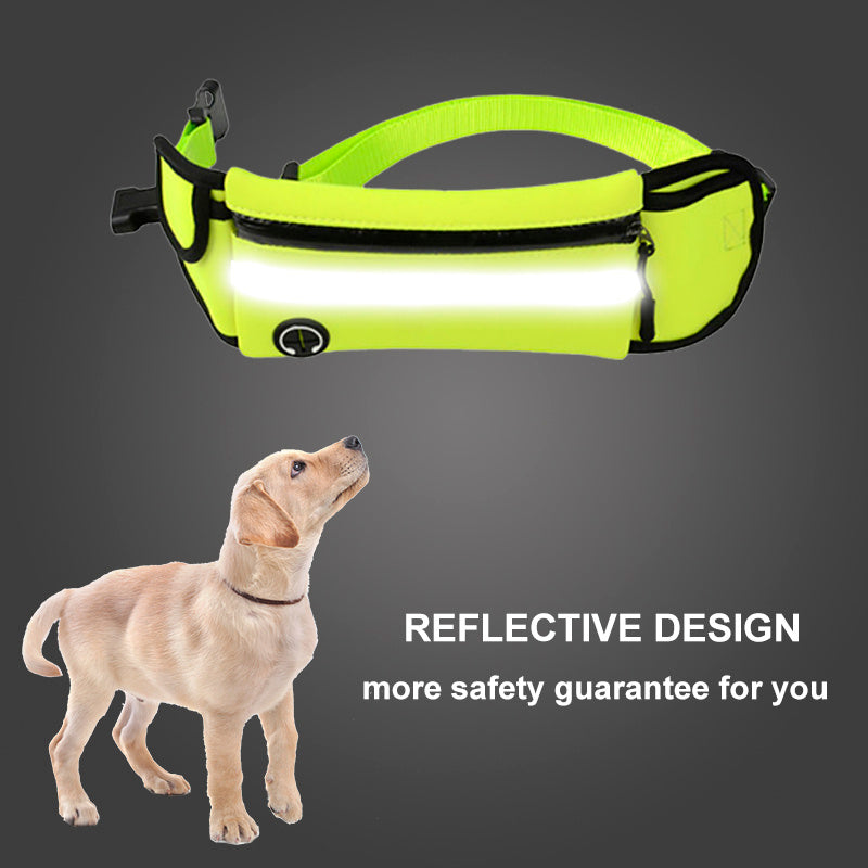 Waterproof Reflective Sports Running Pet Waist Bag with Traction Rope Leash