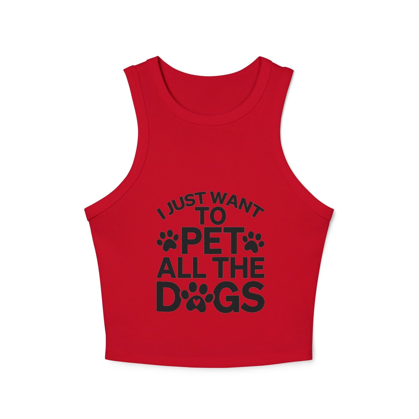 I Just Want to Pet All the Dogs - Women's Micro Rib Racer Tank Top - Cute Pet Lover Apparel | Purrfect Pet Haven