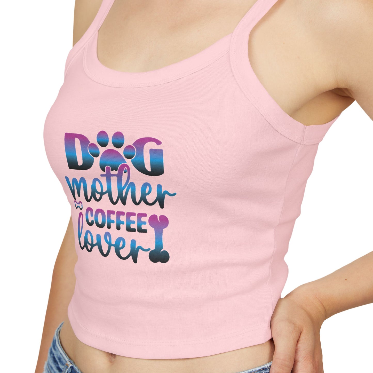 Dog Mother Coffee Lover Spaghetti Strap Tank Top