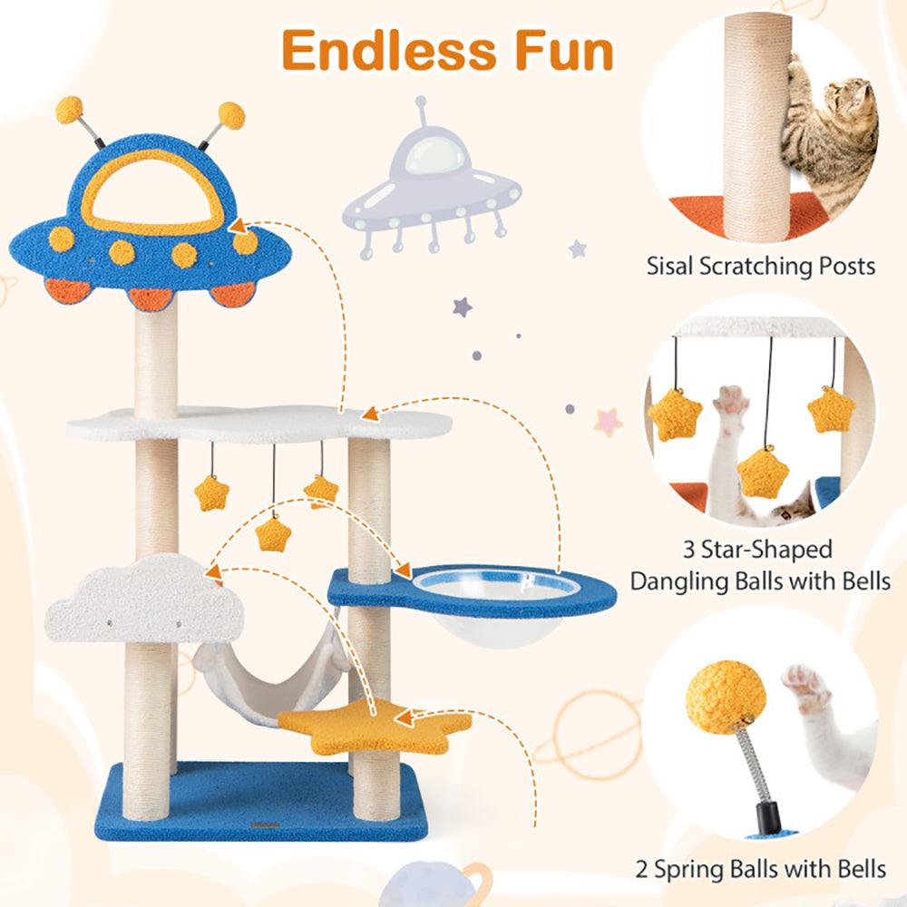 49 Inch UFO Cat Tree - Space Capsule