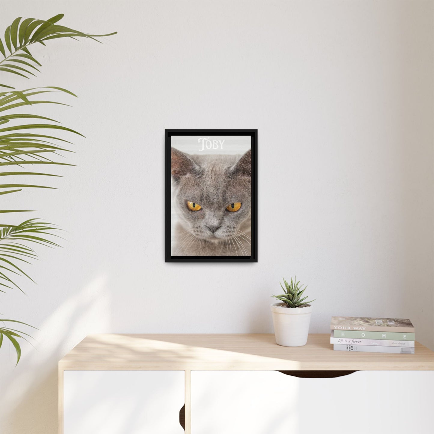Personalized Photo Wall Art - Framed Matte Canvas Print for Pet Lovers - Customizable Name Print | Purrfect Pet Haven