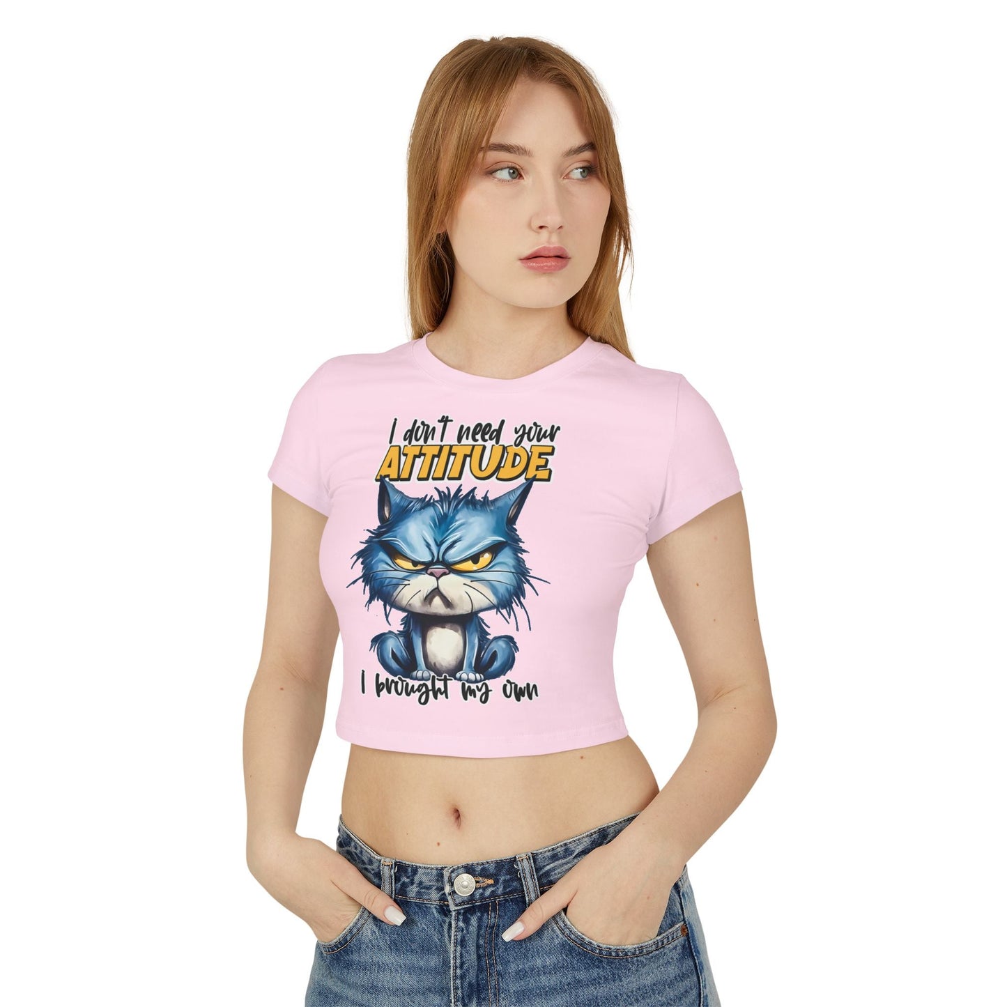 Funny Women's Baby Tee - "I Don't Need Your Attitude" Cat Graphic Shirt | Purrfect Pet Haven