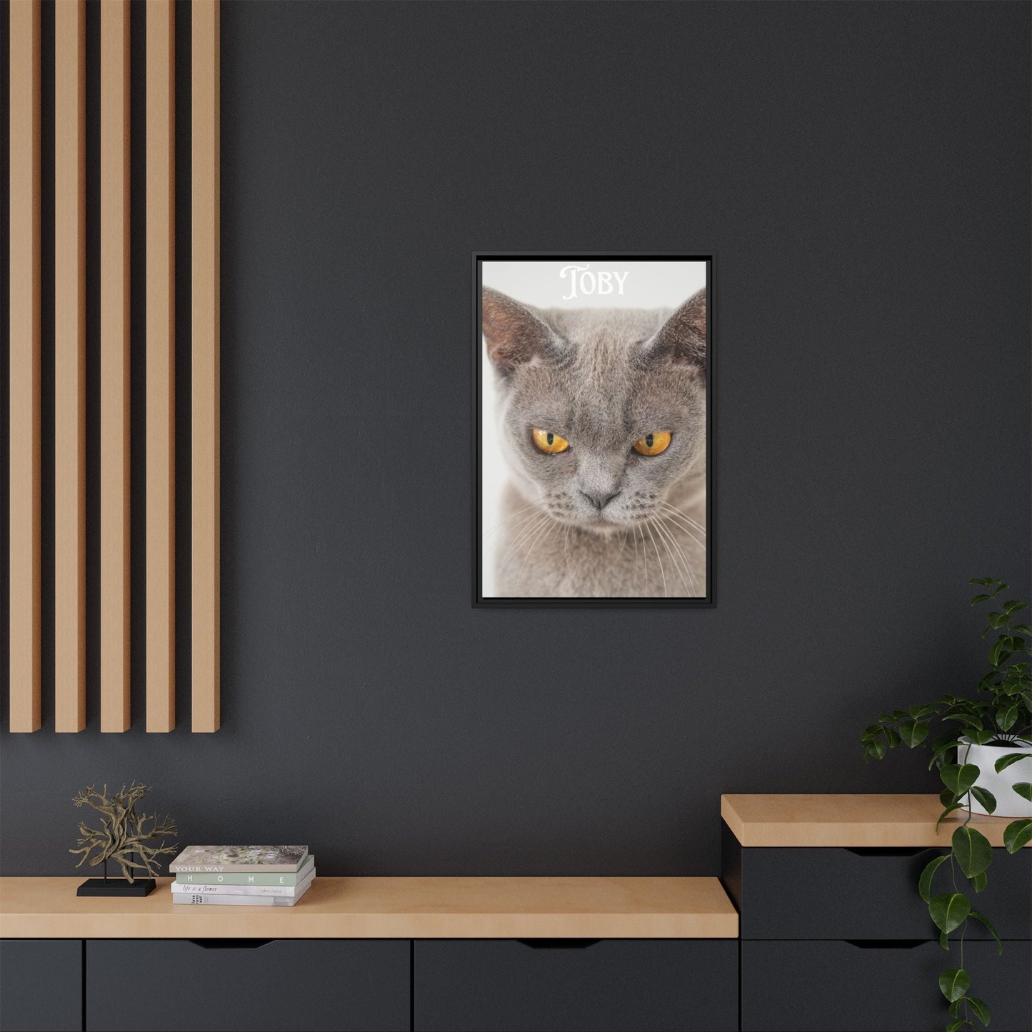Personalized Photo Wall Art - Framed Matte Canvas Print for Pet Lovers - Customizable Name Print | Purrfect Pet Haven