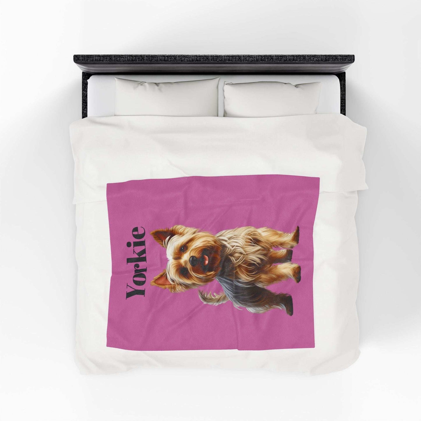 Yorkie Plush Blanket - Soft Velveteen Throw for Dog Lovers