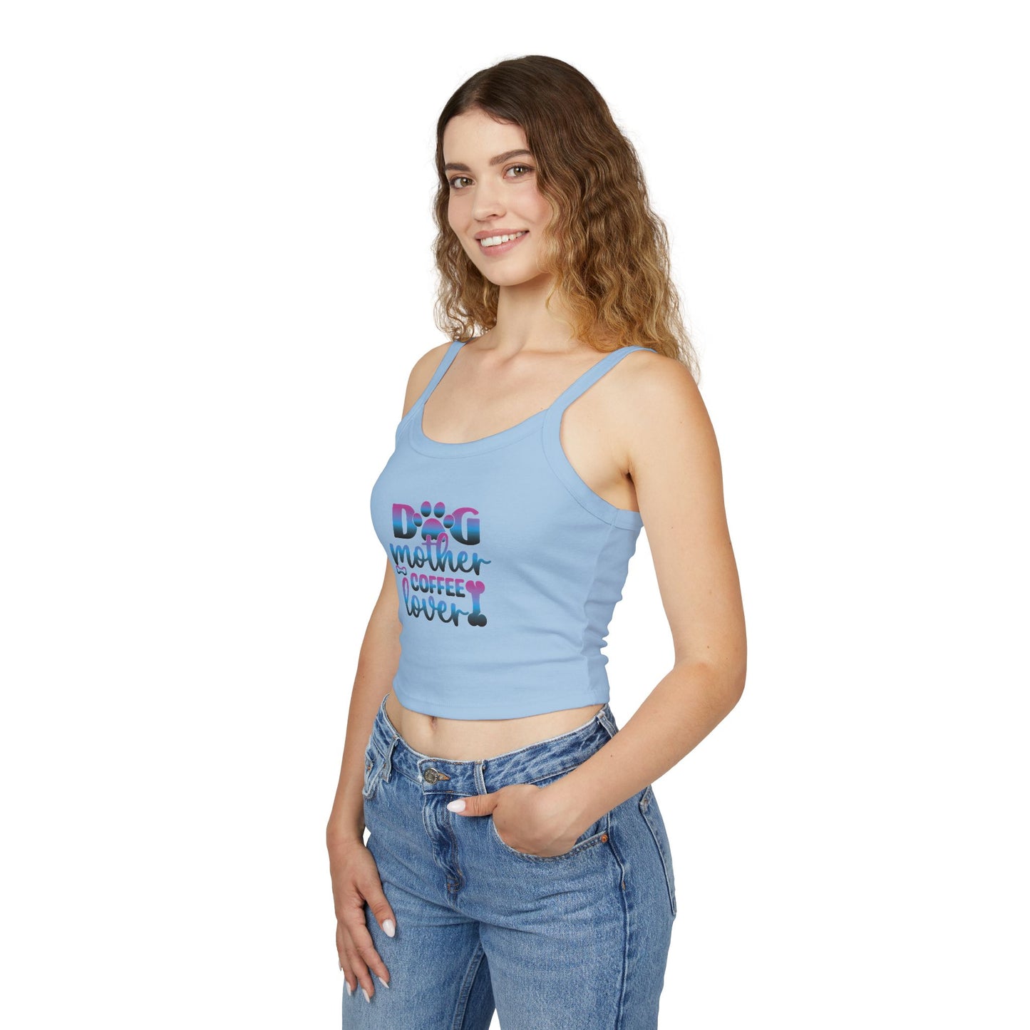 Dog Mother Coffee Lover Spaghetti Strap Tank Top
