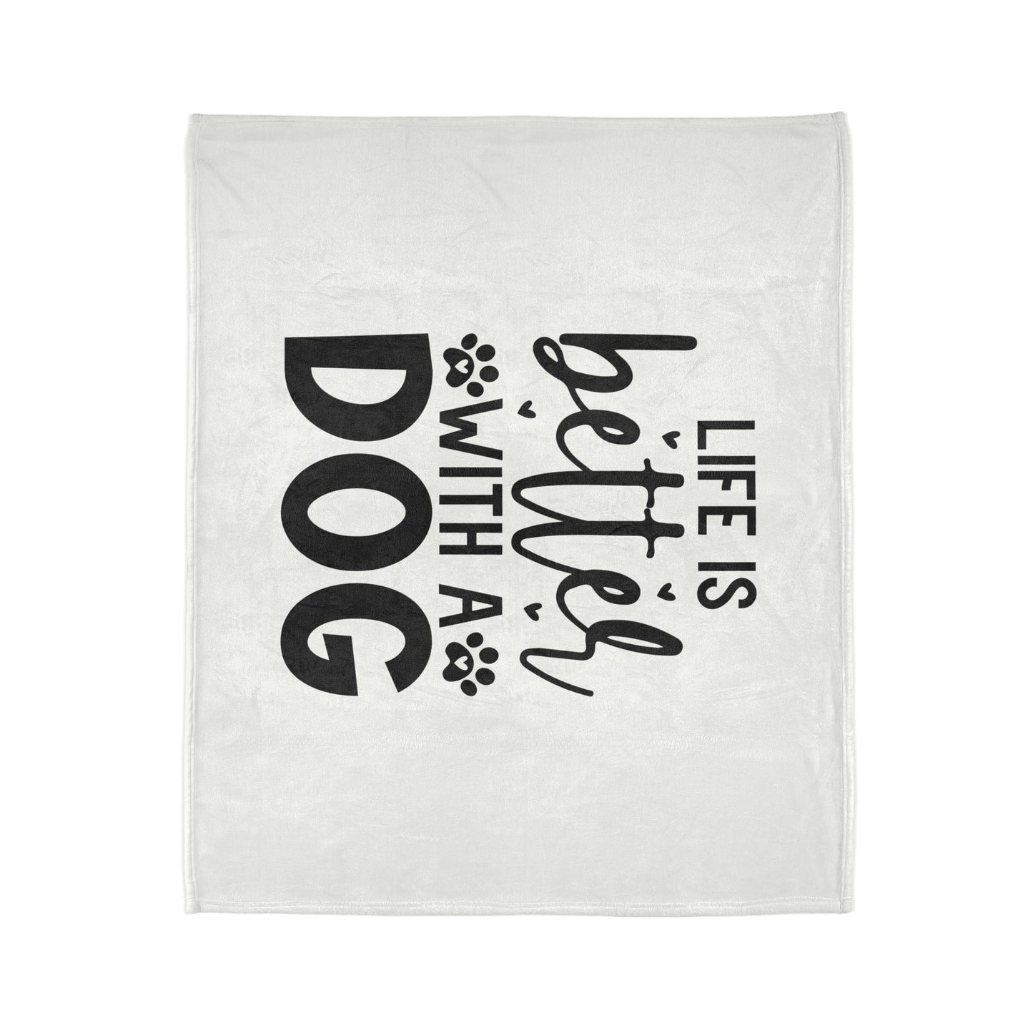 Dog Lover's Soft Polyester Blanket - 'Life is Better with a Dog'