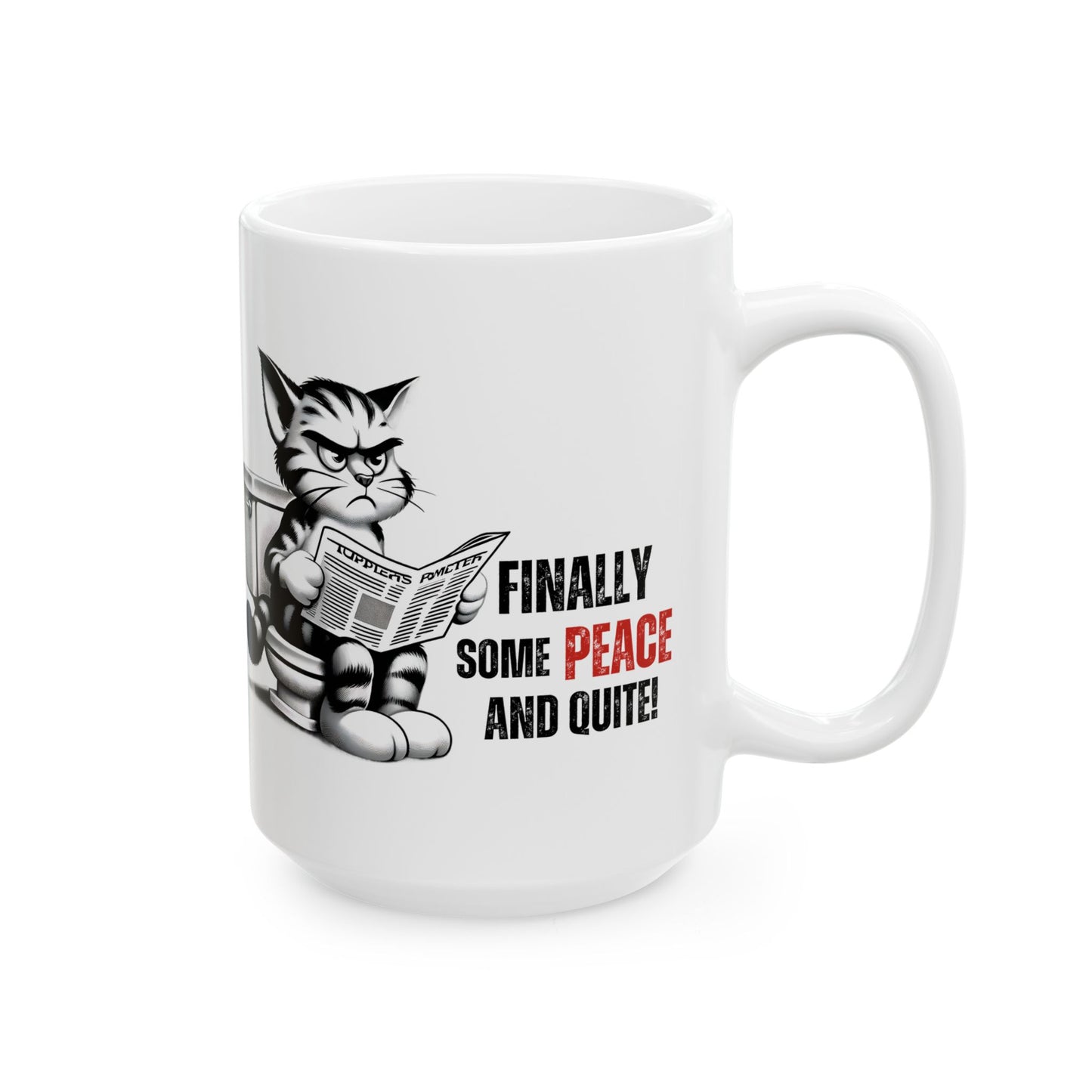 Funny Cat Ceramic Mug – "Finally Some Peace and Quiet!" – Perfect Gift for Cat Lovers | Purrfect Pet Haven