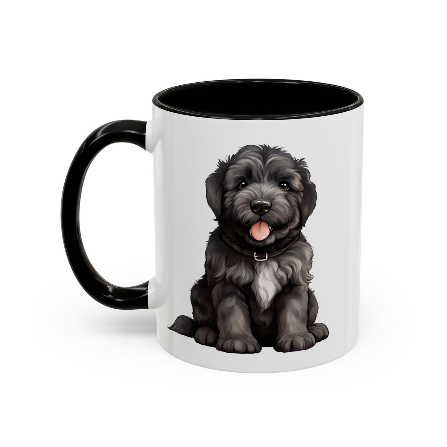 Cute Bouvier Des Flanders Dog Design Accent Coffee Mug - 11oz & 15oz