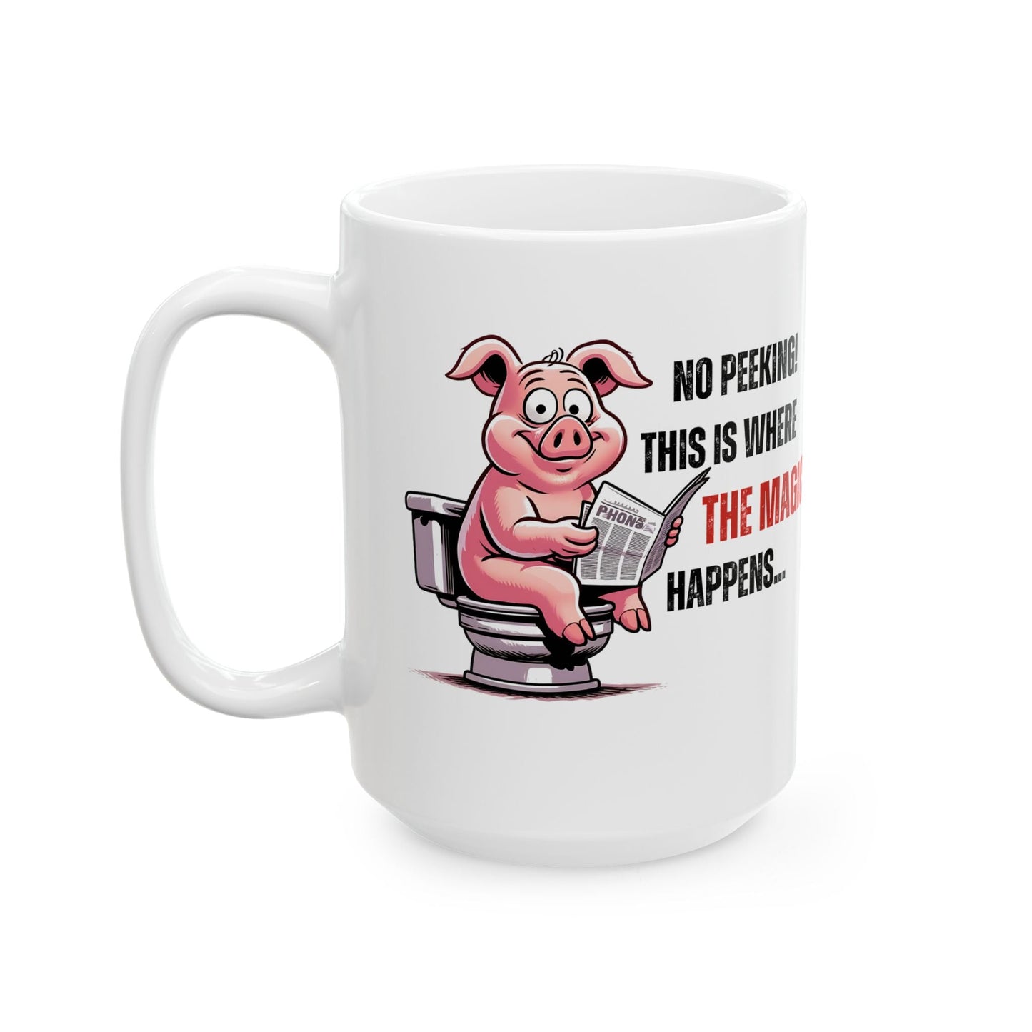 Funny Ceramic Mug - 'No Peeking!' Pig Design - Perfect Gift for Friends or Family | Purrfect Pet Haven