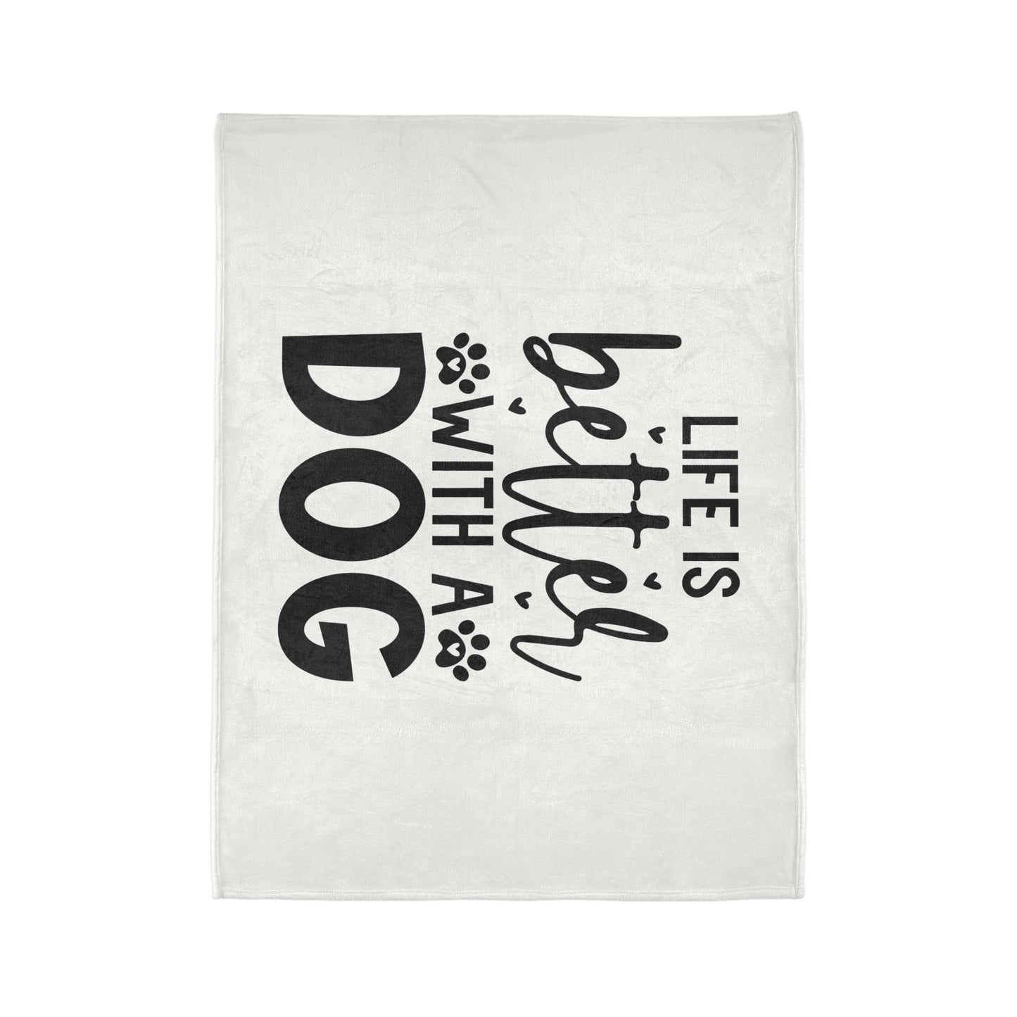 Dog Lover's Soft Polyester Blanket - 'Life is Better with a Dog'