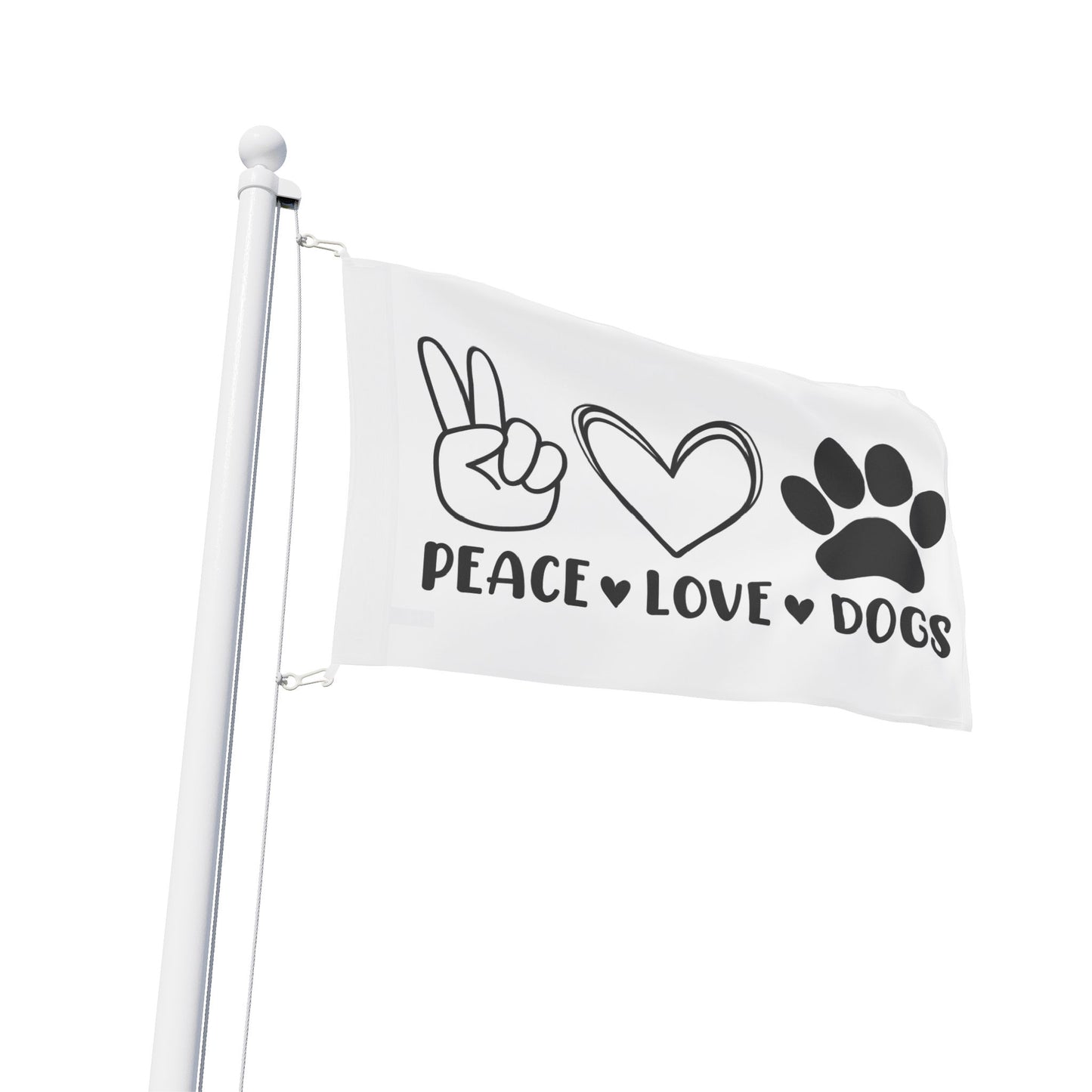 Peace Love Dogs Flag - Cute Home Decor for Dog Lovers