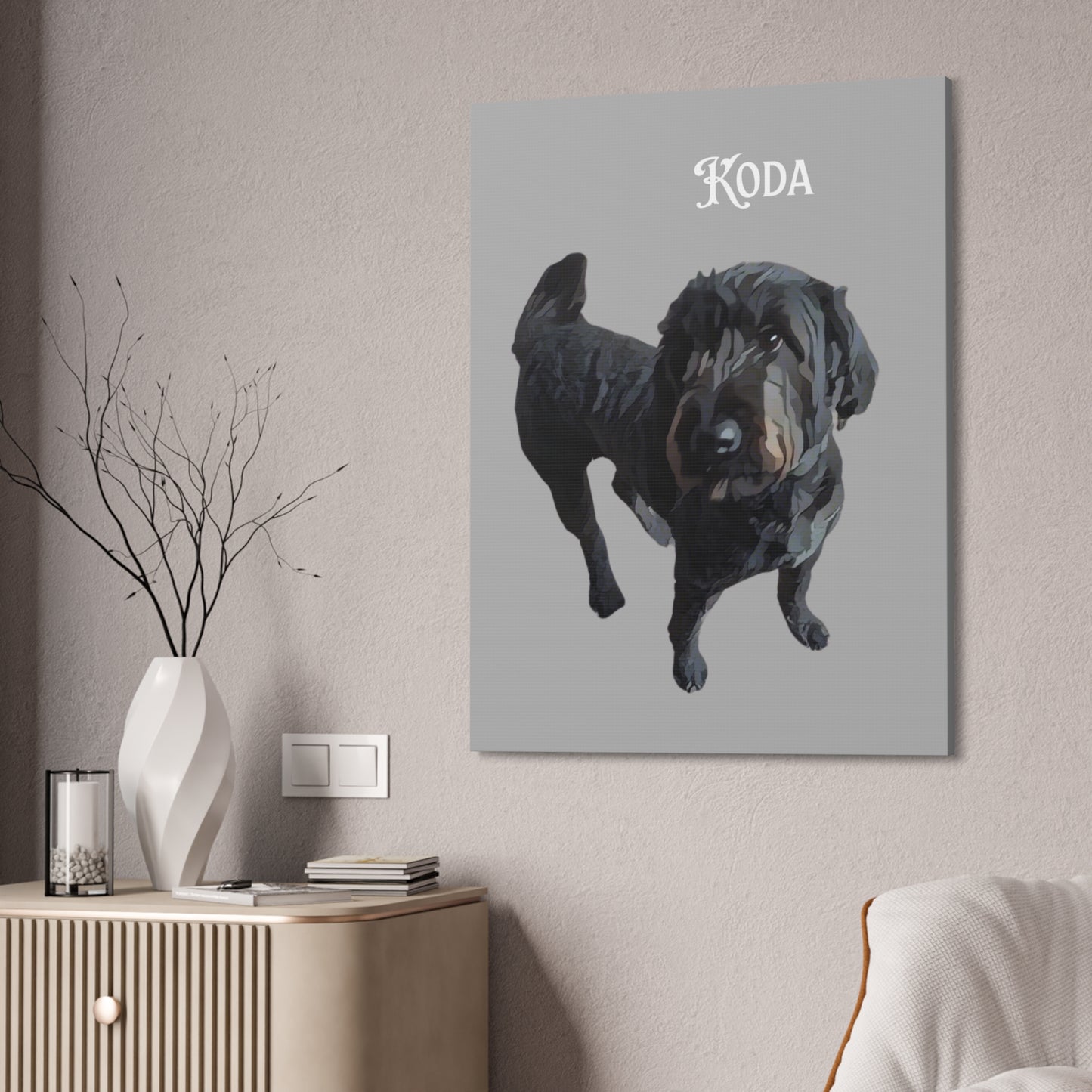 PAW-sonalized Light Grey Canvas Print | Upload Photo~Choose size | Purrfect Pet Haven