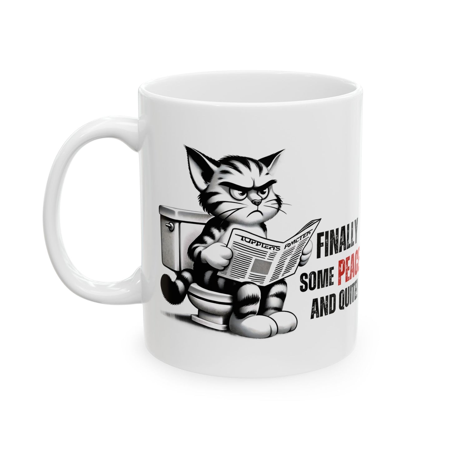 Funny Cat Ceramic Mug – "Finally Some Peace and Quiet!" – Perfect Gift for Cat Lovers | Purrfect Pet Haven