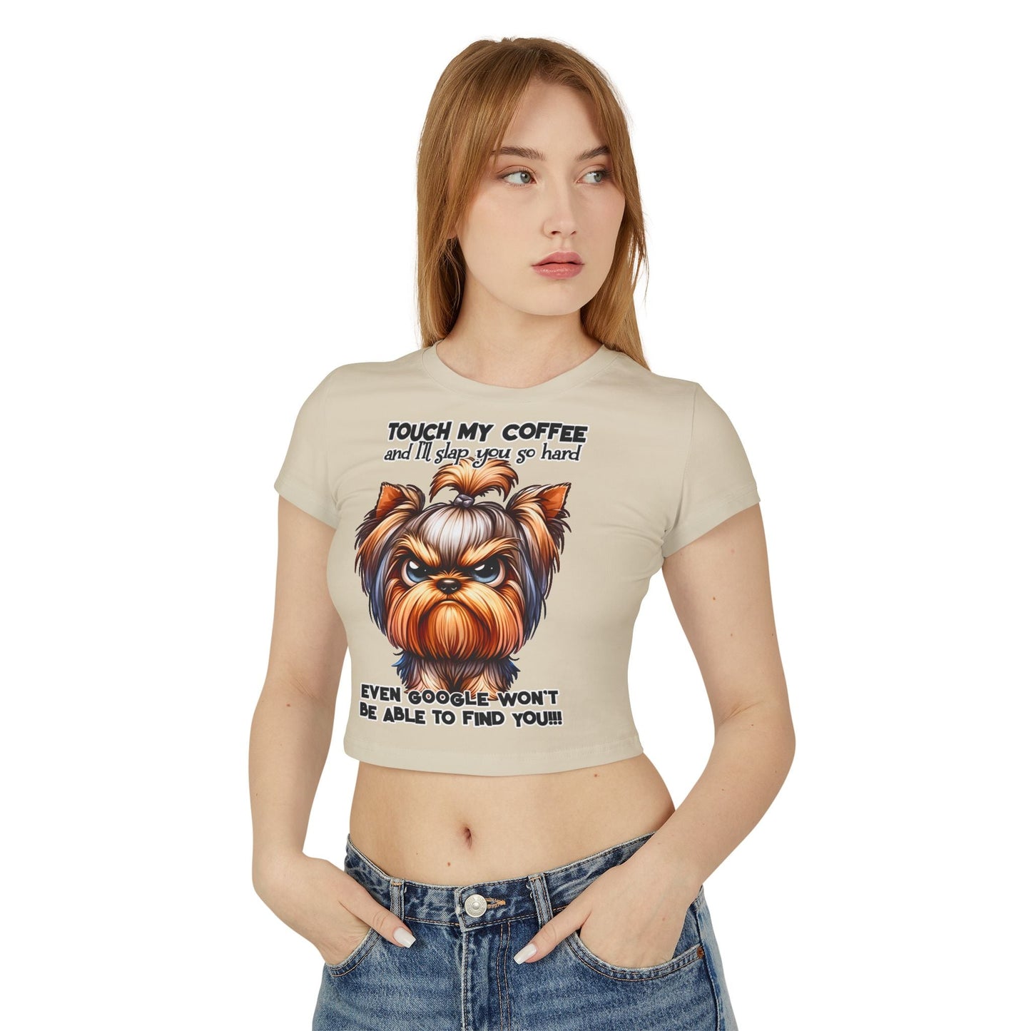 Funny Women Baby Tee - Touch My Coffee and I'll Slap You Hard | Purrfect Pet Haven