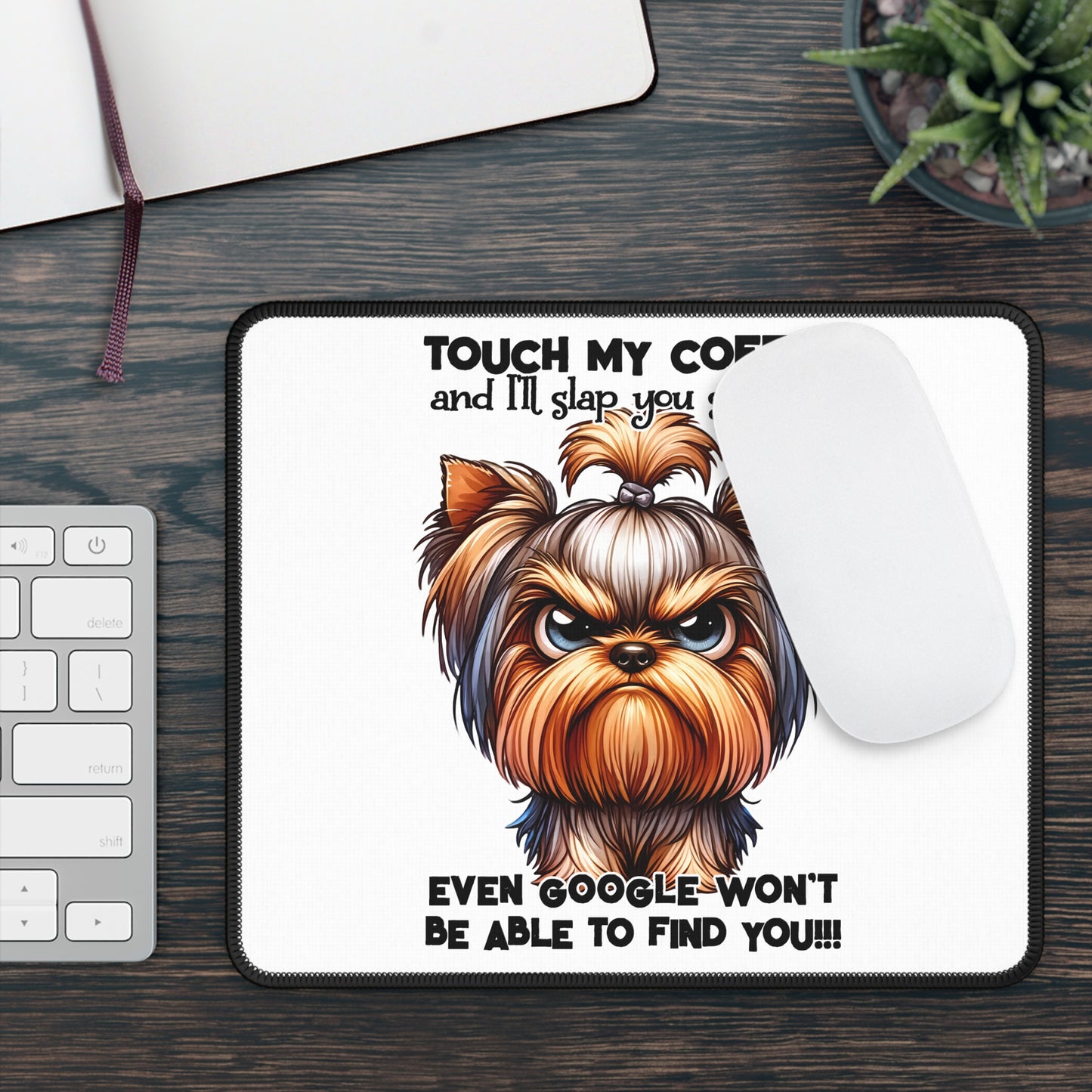 Funny Coffee-Themed Gaming Mouse Pad - Touch My Coffee & I'll Slap You | Purrfect Pet Haven