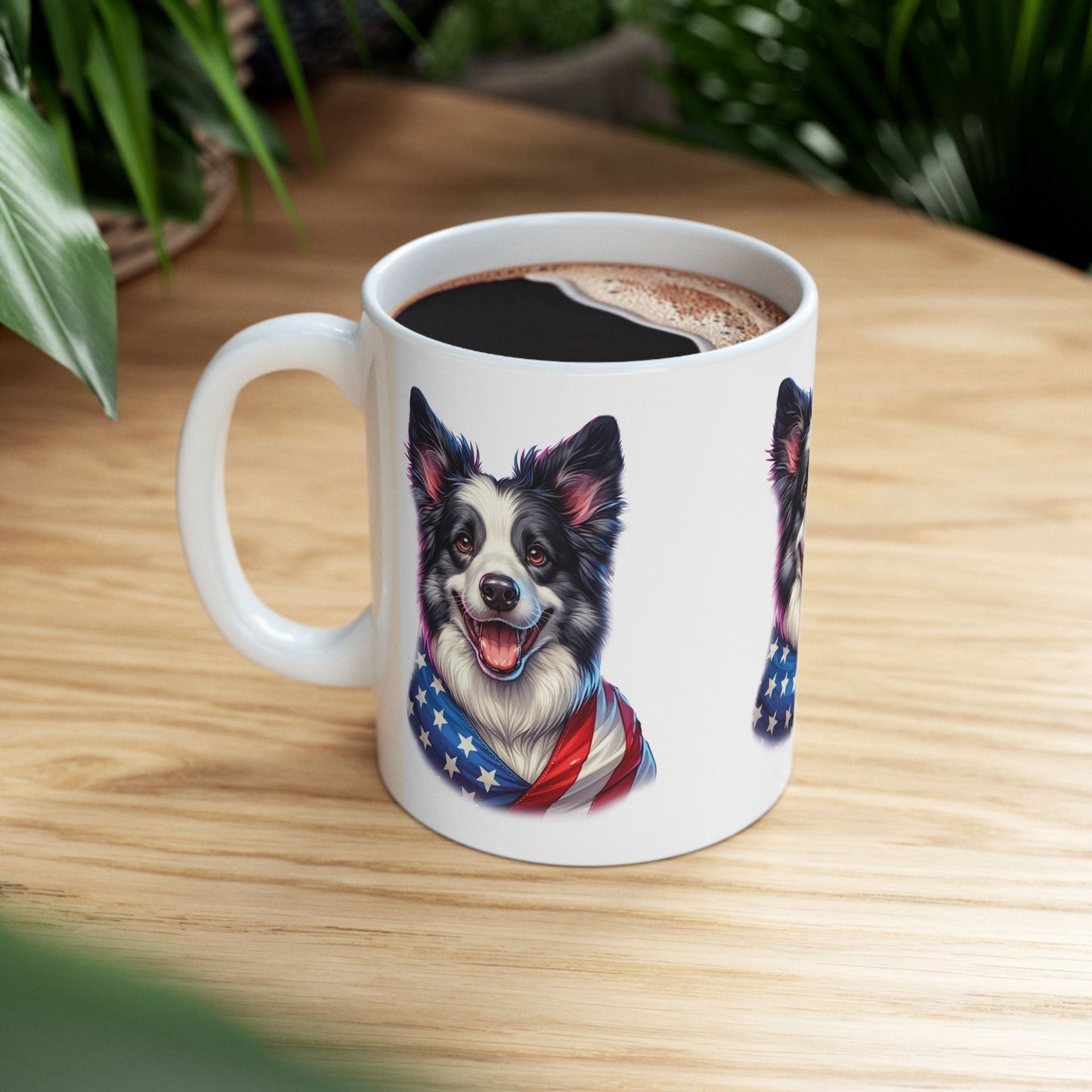 Border Collie Patriotic Dog Ceramic Mug - 11oz & 15oz | Purrfect Pet Haven
