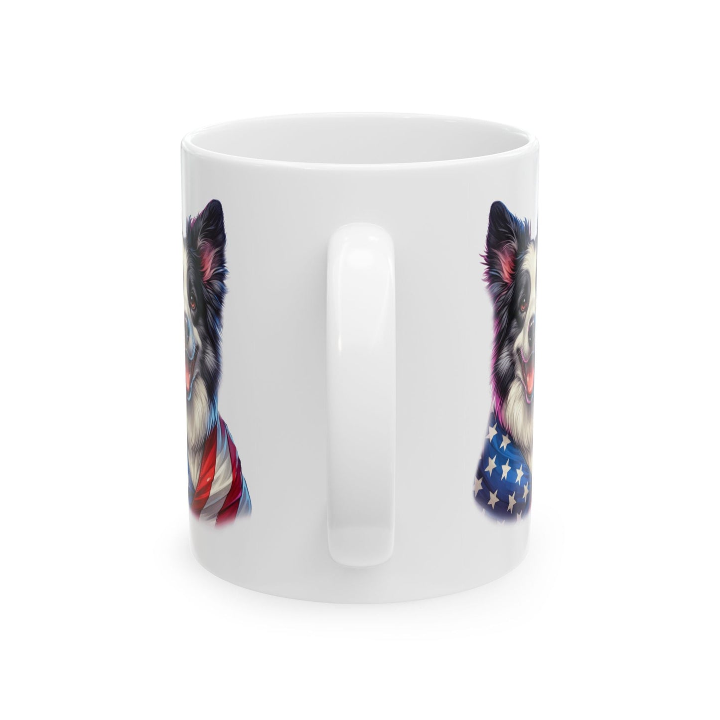 Border Collie Patriotic Dog Ceramic Mug - 11oz & 15oz | Purrfect Pet Haven