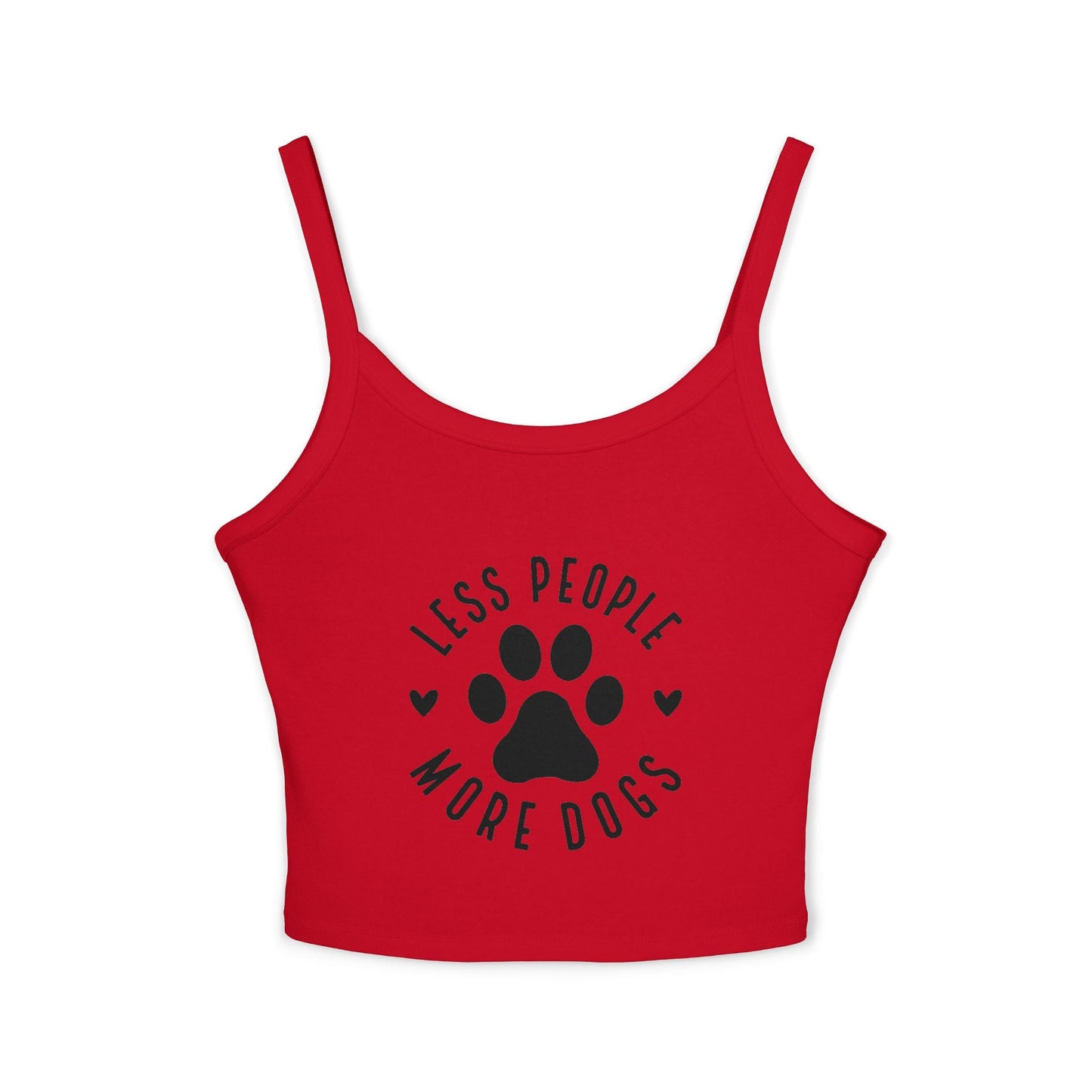 "Less People, More Dogs" Women's Spaghetti Strap Tank Top - Perfect for Dog Lovers | Purrfect Pet Haven