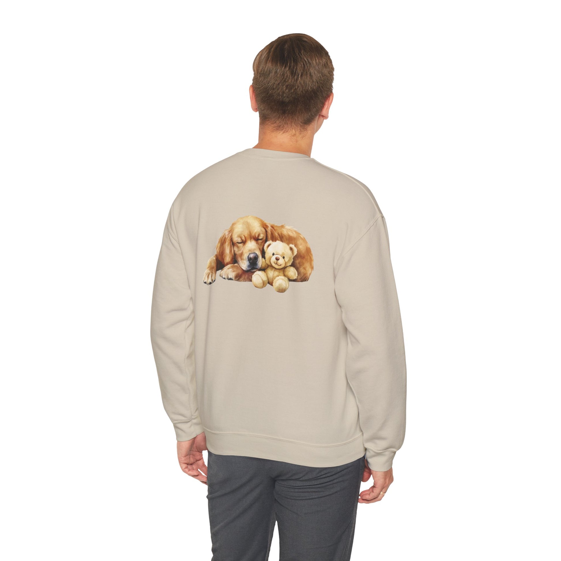 Baby Golden Retriever Crewneck - Nap with Teddy Bear - Purrfect Pet Haven