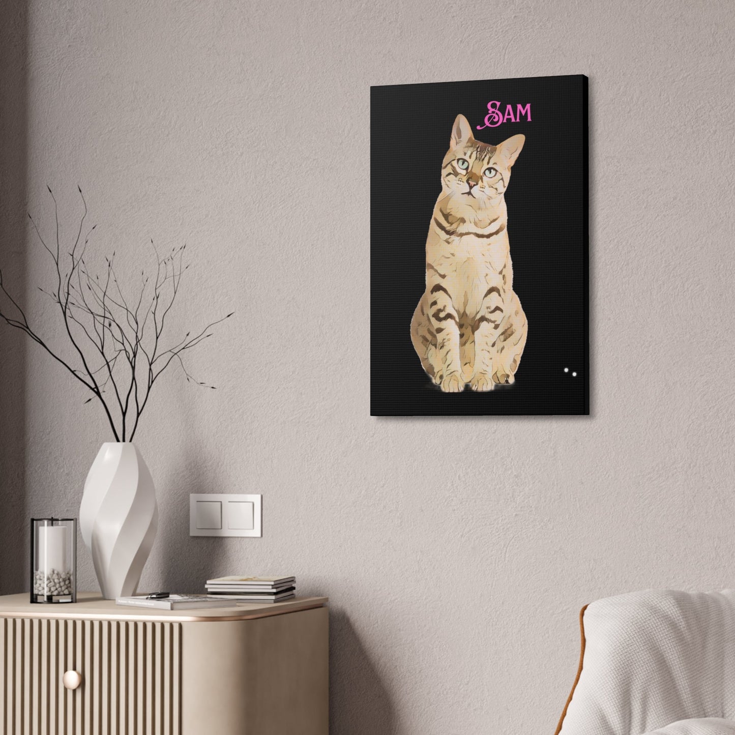 PAW-sonalized Black Canvas Print | Upload Photo~Choose size | Purrfect Pet Haven