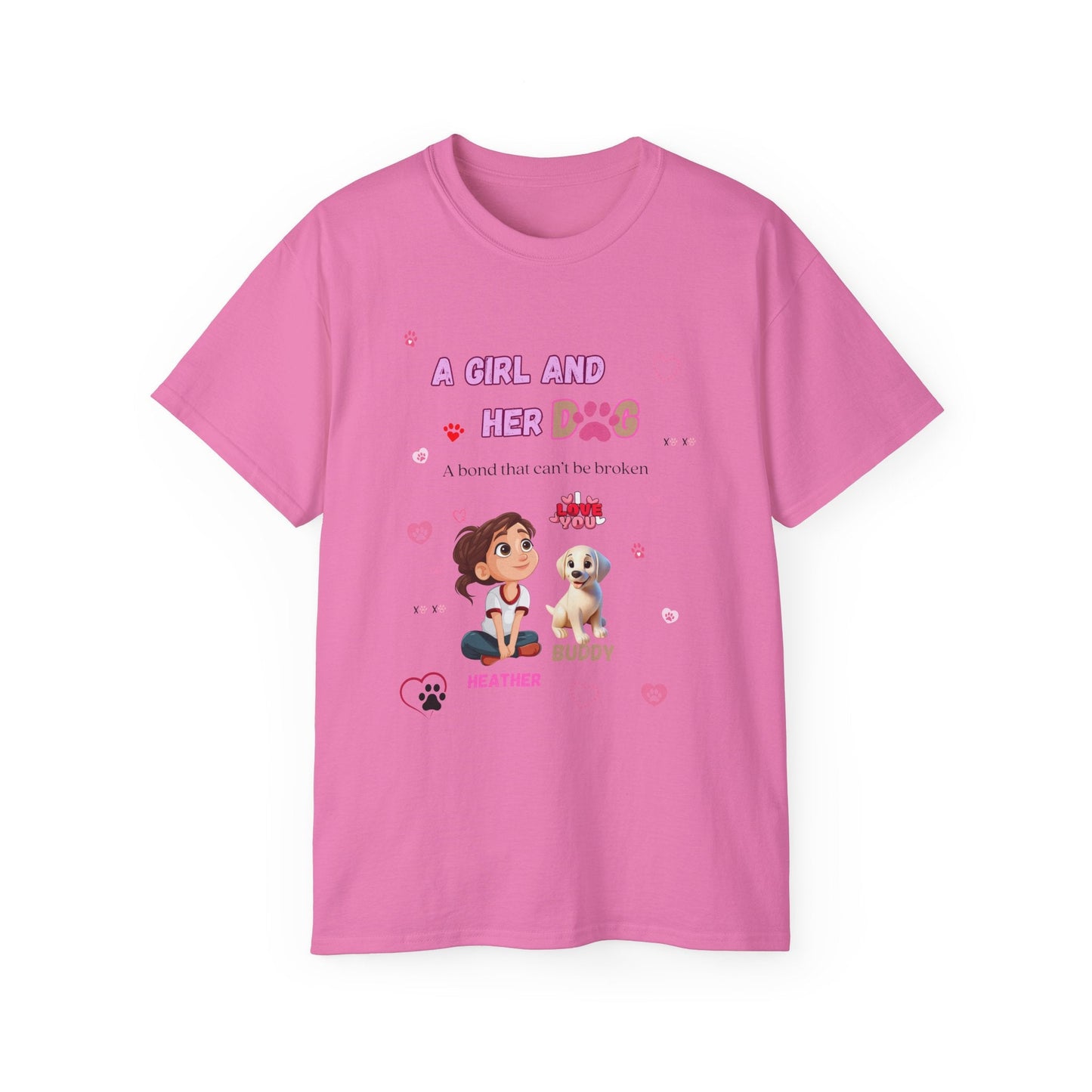 Girl and Her Dog Unisex Tee | Cute Pet Lover Shirt | Personalized Gift