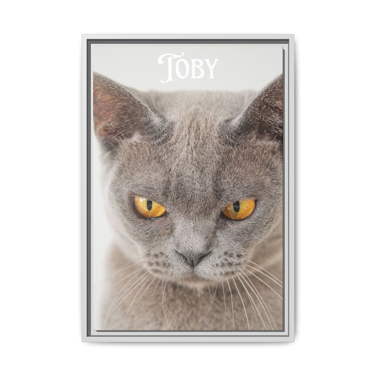 Personalized Photo Wall Art - Framed Matte Canvas Print for Pet Lovers - Customizable Name Print | Purrfect Pet Haven