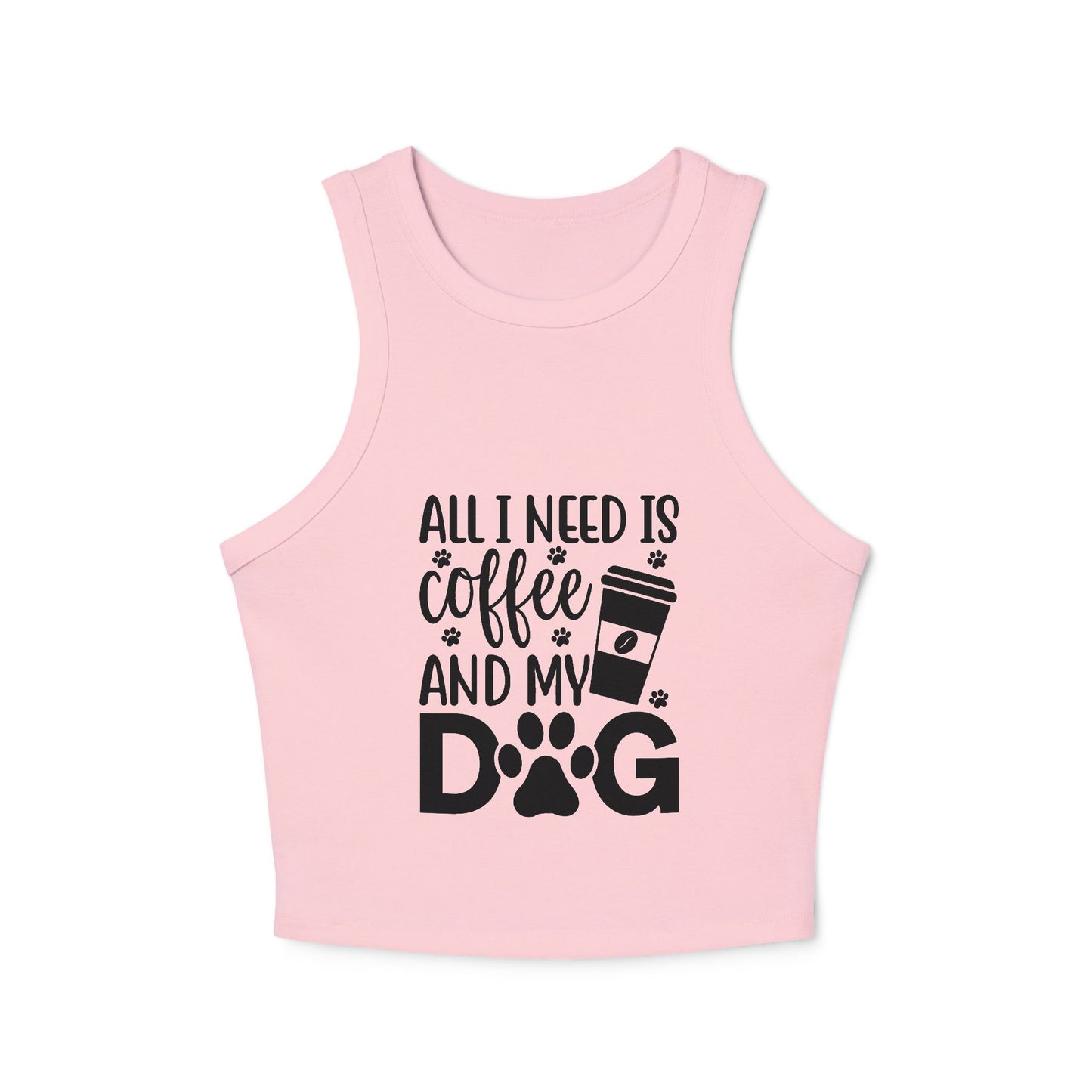 Dog Lover Coffee Micro Rib Racer Tank Top